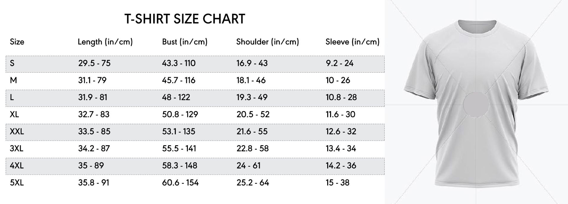 xxxtentacion t shirts size chart