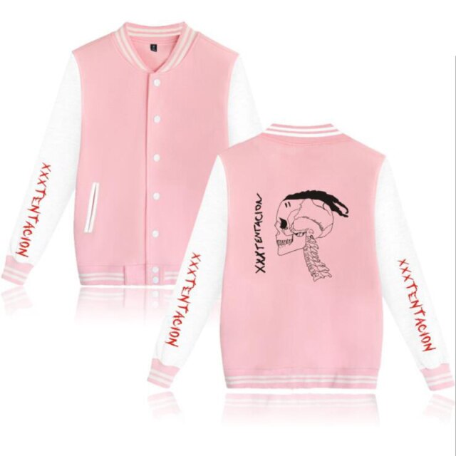 R I P Xxxtentacion Pink Baseball Jacket Chaquetas Hombre Harajuku Style Hip Hop Streetwear Bomber Jacket 5.jpg 640x640 5 - Xxxtentacion Store